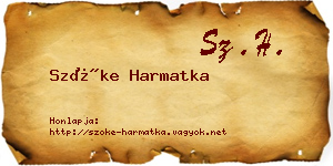 Szőke Harmatka névjegykártya